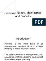 Planning: Nature, Significance and Process