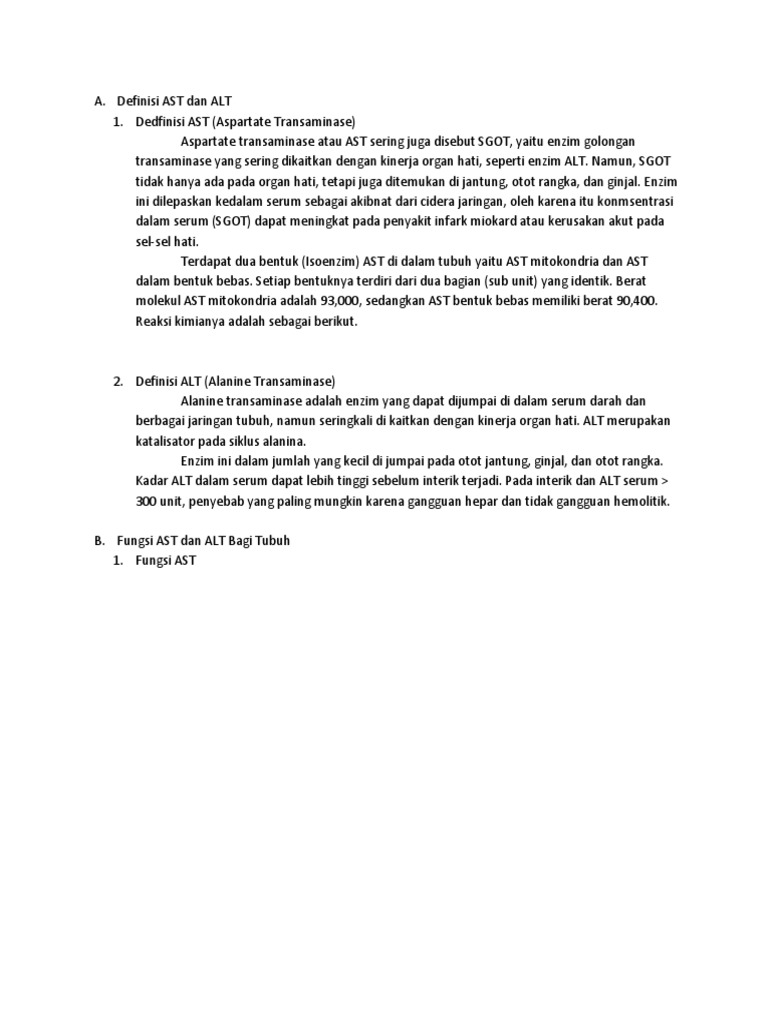 Definisi AST Dan ALT | PDF