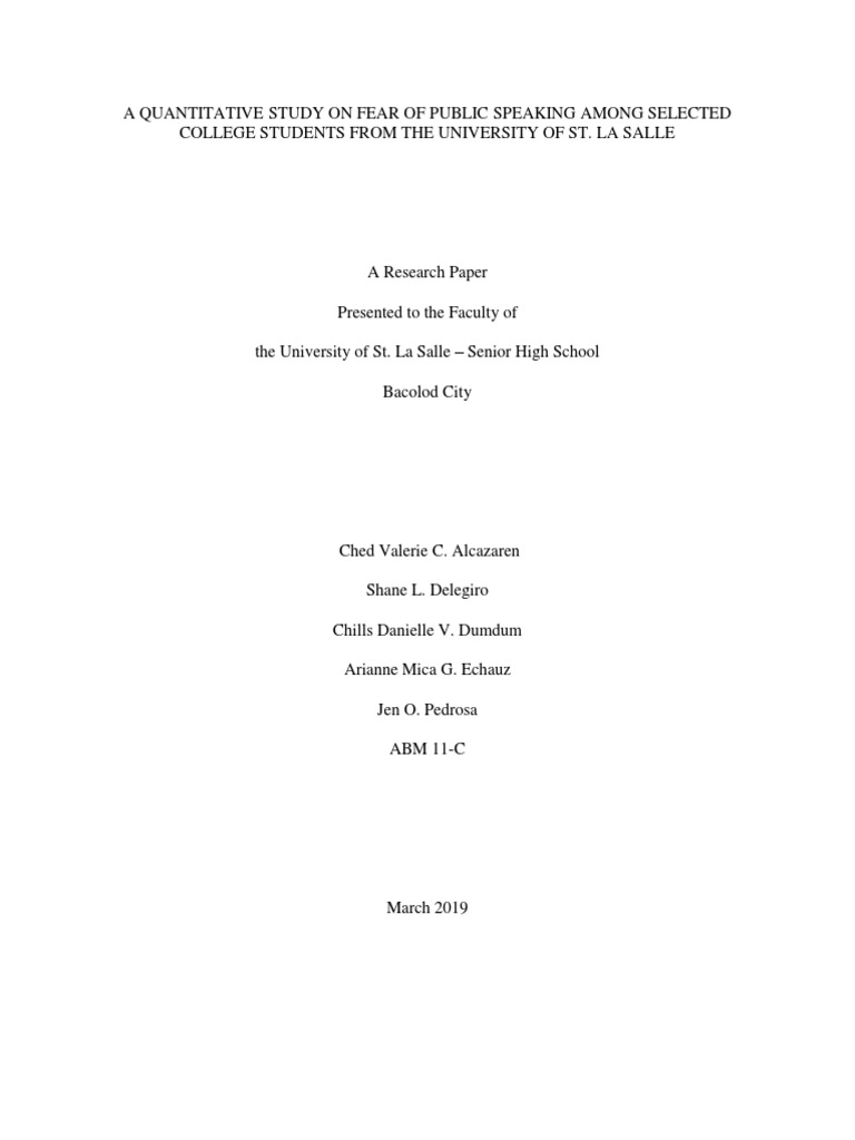 Research About Public Speaking  