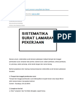 Sistematika Penulisan Surat Lamaran 2018