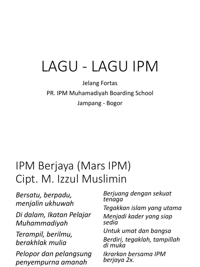 Lagu Lagu Ipm