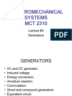Electromechanical Systems MCT 2310: Lecture #3 Generators