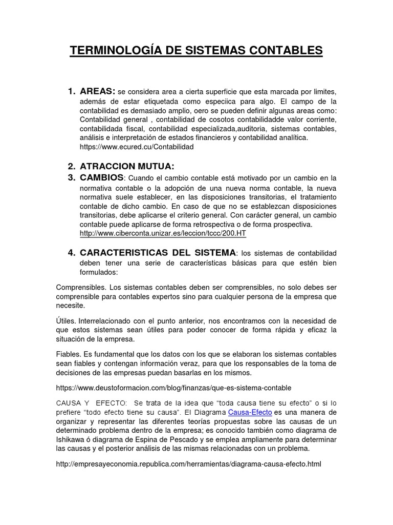 Terminología de Sistemas Contables | PDF | Sistema | Contabilidad