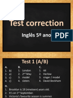 Test Correction: Inglês 5º Ano