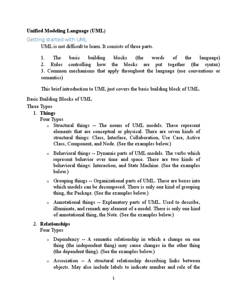 UML Basics: Building Blocks & Diagrams | PDF | Class (Computer ...