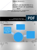 Visual Impairment and Blindness in A Population-Based Study of Mashhad, Iran