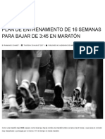 PLAN DE ENTRENAMIENTO DE 16 SEMANAS PARA BAJAR DE 3 - 45 EN MARATÓN - Marathon Ranking