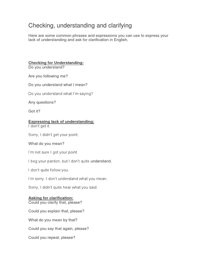 Checking and Clarifying | PDF | Business