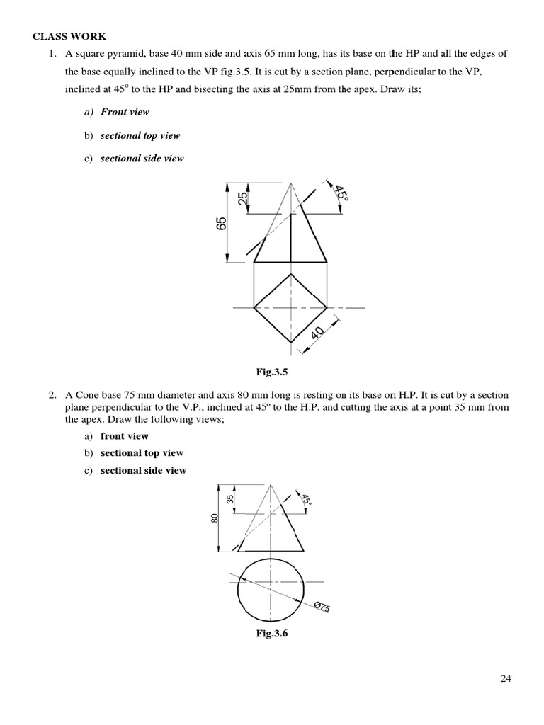 Class Work-Sectioning of Solids | PDF | Geometry | Elementary Geometry