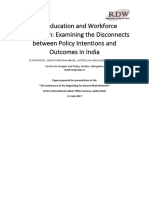 Skills Education and Workforce Preparation: Examining The Disconnects Between Policy Intentions and Outcomes in India