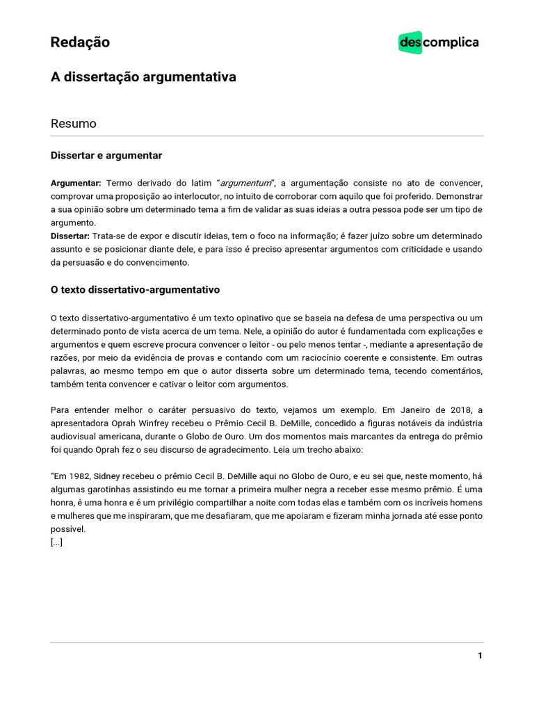 Exemplos de Dissertação Argumentativa | PDF | Humano | Comunicação