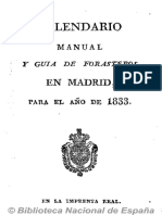 Kalendario Manual y Guía de Forasteros en Madrid. 1833