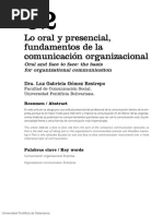 Lo Oral y Lo Presencial. Luz Gabriela Restrepo