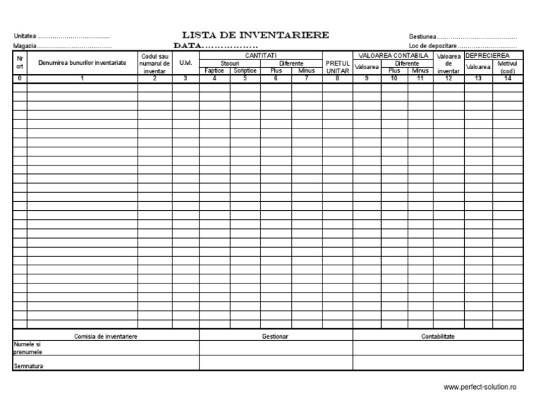 Lista de Inventariere PDF | PDF