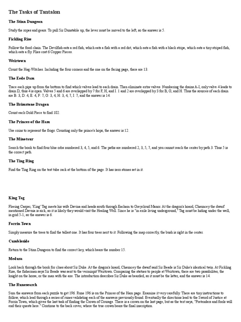 The tasks of tantalon solution pdf leisure