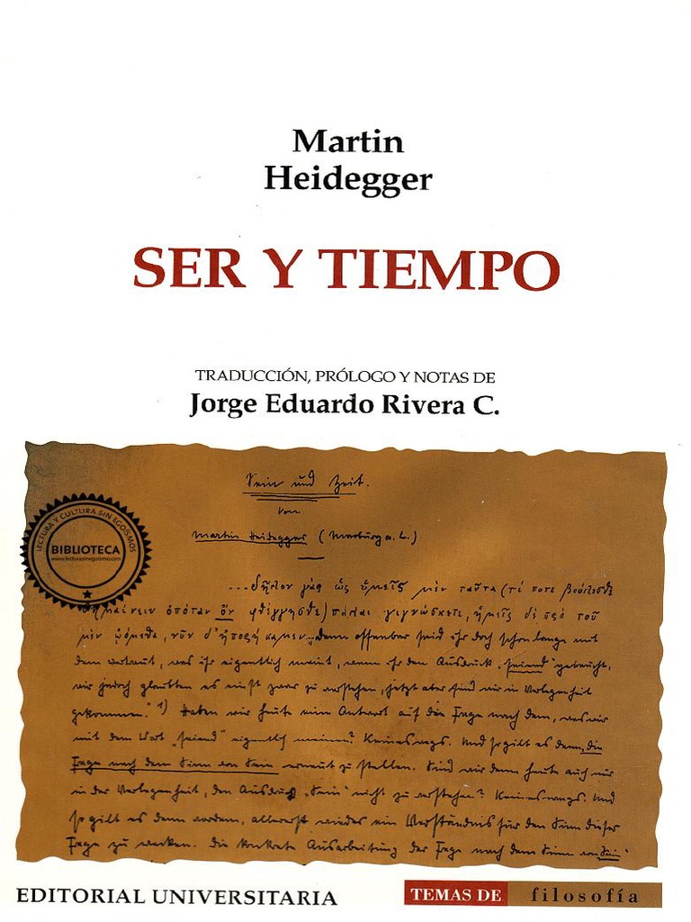 Martin Heidegger Ser Y Tiempo 1997 Editorial Universitaria Pdf