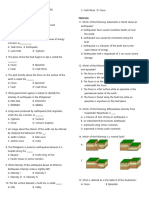 Earthquake and Faults Summative Test