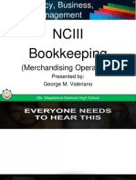 Nciii Bookkeeping: (Merchandising Operations)