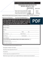 Discounted Dues For 2010 If Paid Before January 31, 2010: 2010 Dues Invoice & Membership Directory Update Form