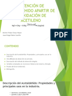 Obtención de acetaldehído a partir de la oxidación de acetileno