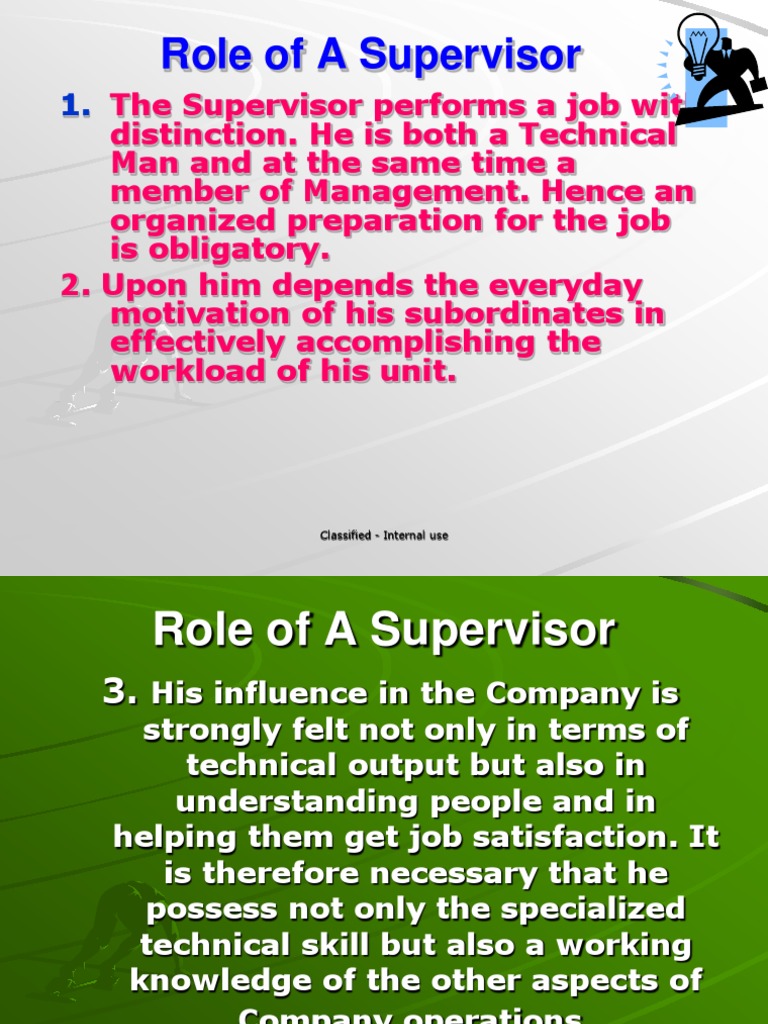Role of A Supervisor: Classified - Internal Use | Download Free PDF ...