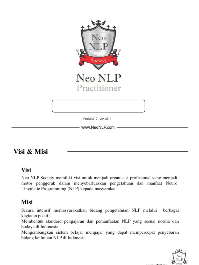 Belajar Neo Nlp Pdf Neuro Linguistic Programming Psychotherapy
