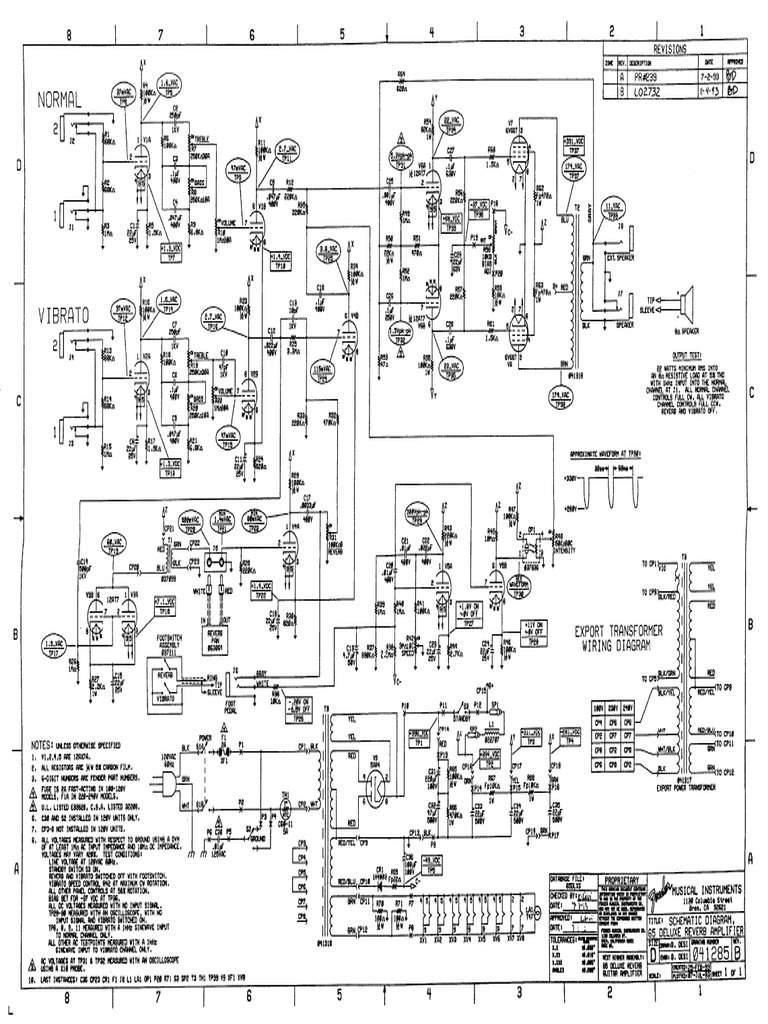 Fender 65 Deluxe Reverb Schematic