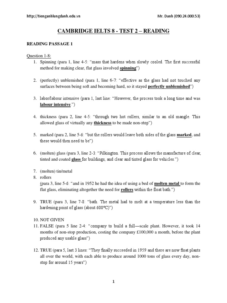 Ielts 8 Test 2 Reading Answers