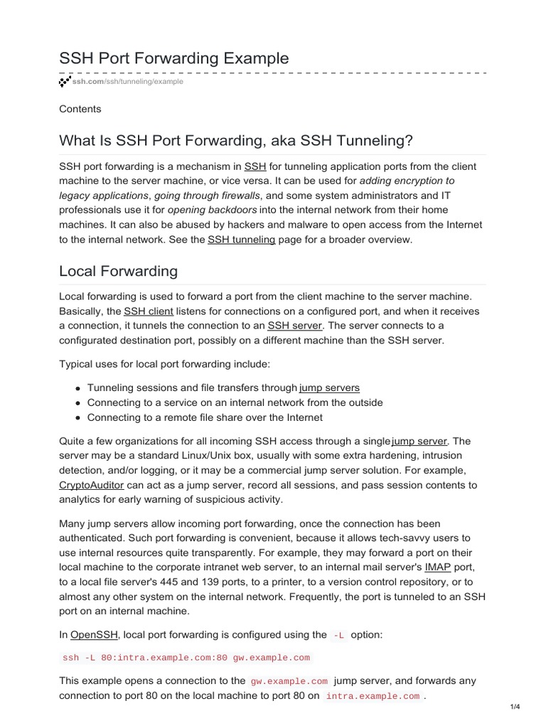 SSH Port Forwarding Explained | PDF | Port (Computer Networking ...