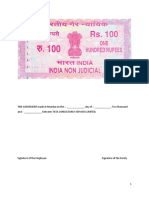 Service Agreement for 100 Stamp Paper