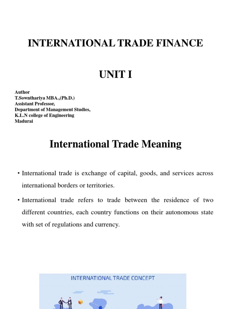 Overview of International Trade Finance | PDF | Current Account ...