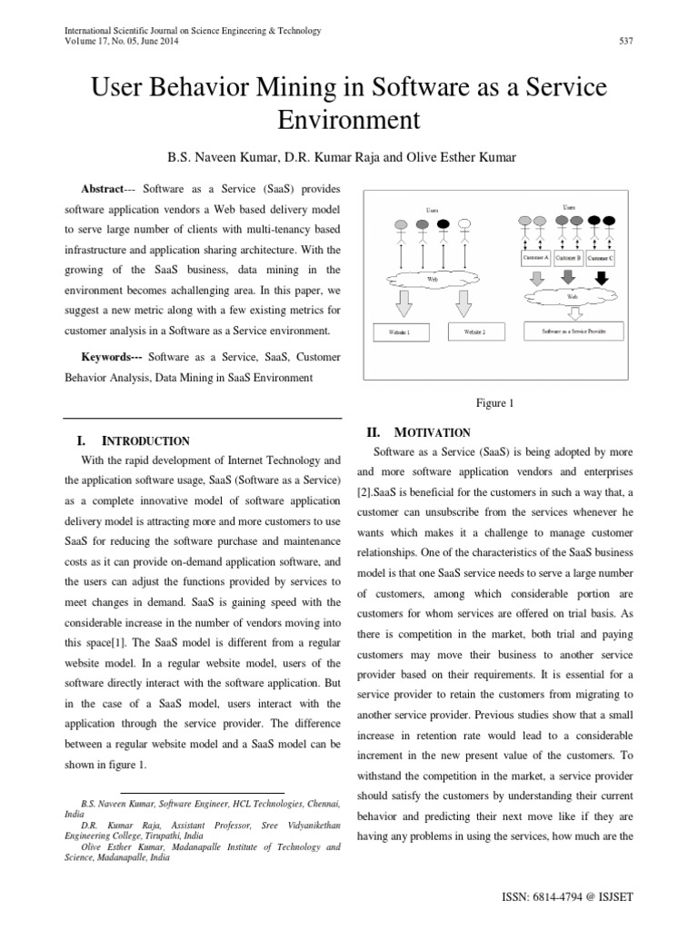 User Behavior Mining in Software As A Se PDF | PDF | Software As A ...