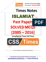 Islamiat Past Papers For CSS