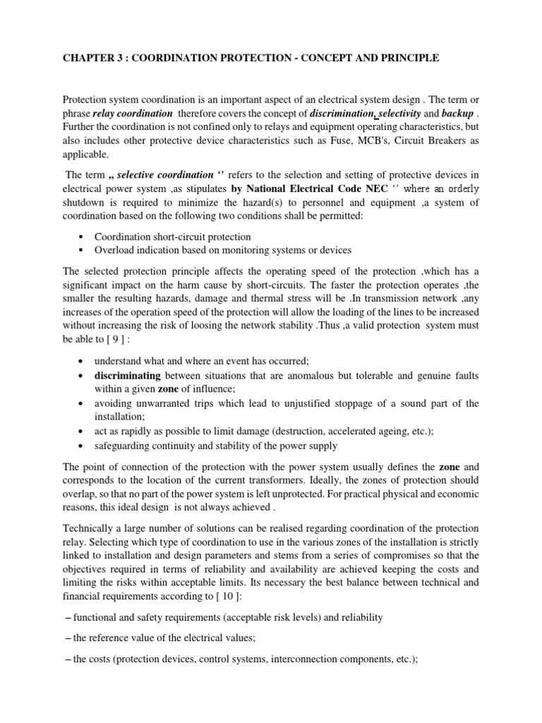 Relay Coordination Chapter3 | PDF | Relay | Electrical Substation