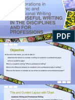 Considerations in Academic and Professional Writing