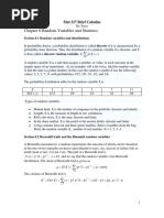 Chapter 8 Random Variables and Statistics: Mat 217 Brief Calculus