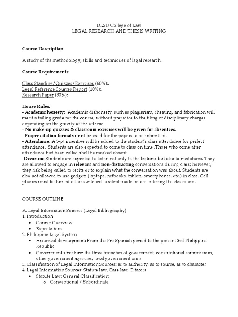 Legal Research Outline and Sources | PDF | Academic Dishonesty 