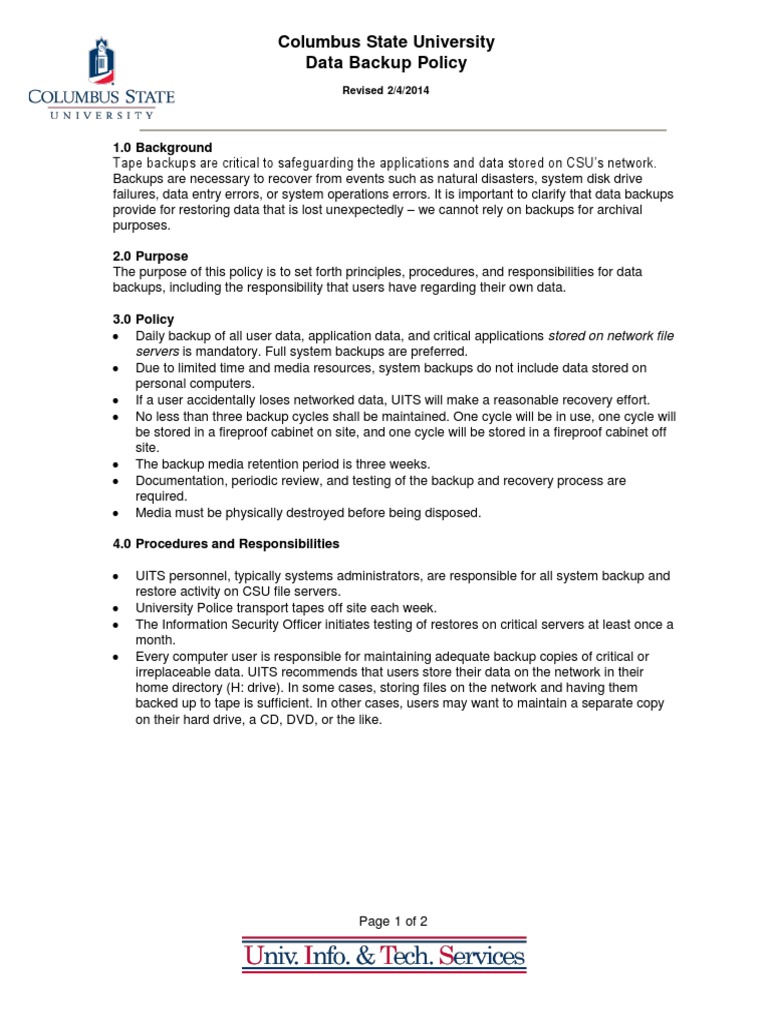 Data Backup Policy PDF