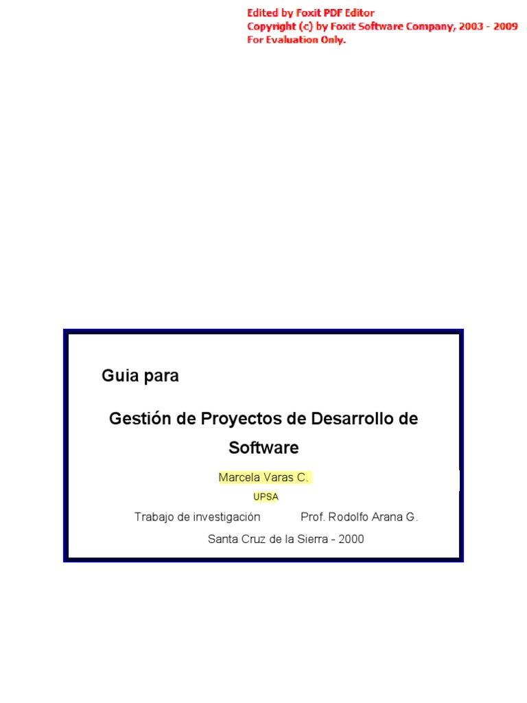 Guia para Desarrollo de Proyectos de Software | PDF | Ingeniería de ...