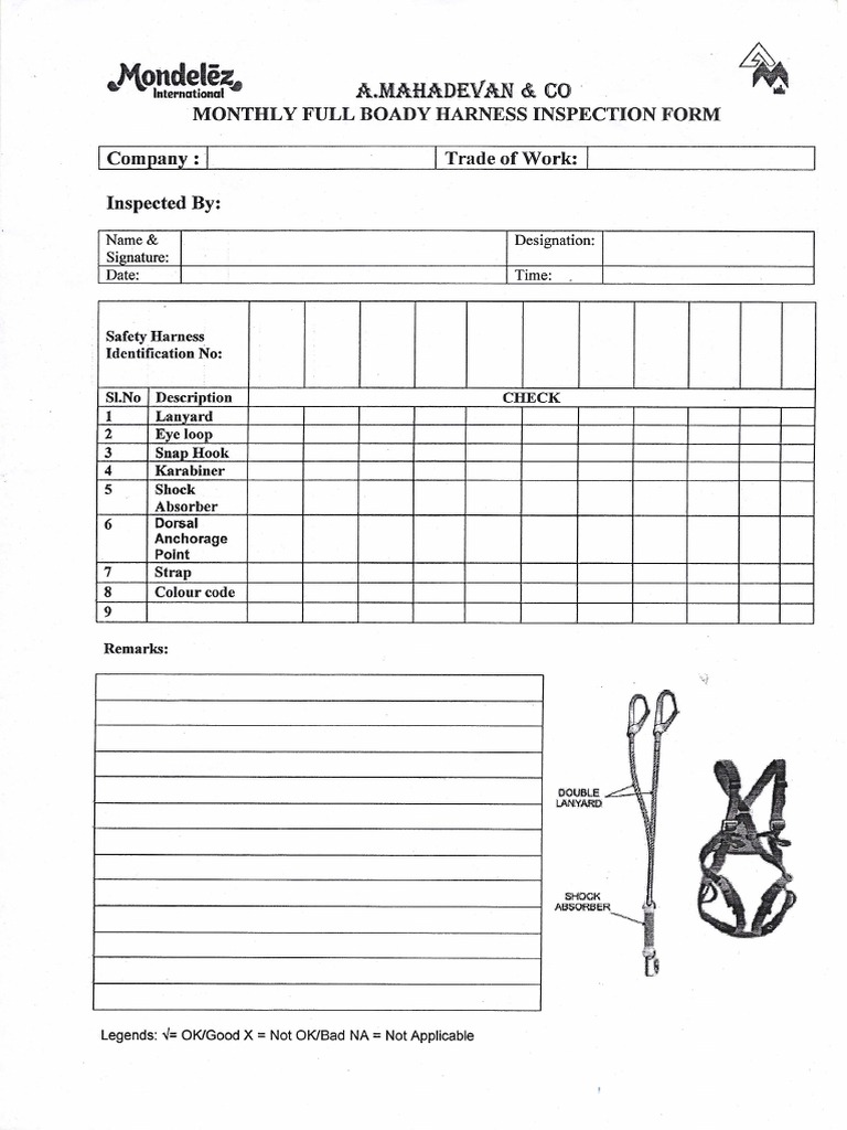 Full Body Harness Checklist Pdf Pdf