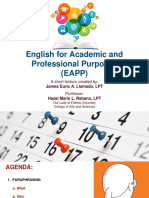 English For Academic and Professional Purposes (EAPP) : James Euric A. Llamado, LPT