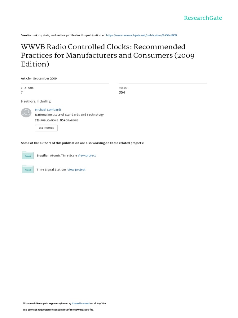 WWVB Radio Controlled Clocks Guide | PDF | Clock | Time