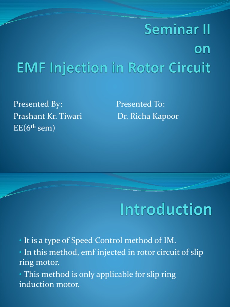 EMF Injection On Rotor Circuit | PDF