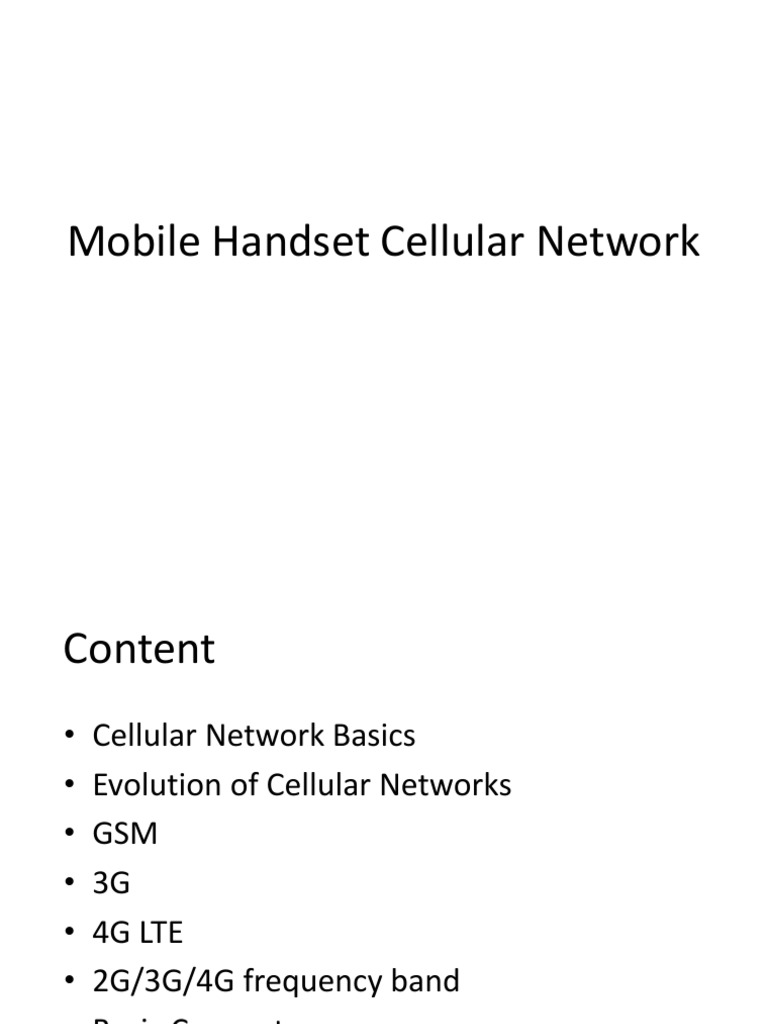 Mobile Handset Cellular Network PDF Cellular Network Channel