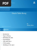 Reorg of Table Oracle