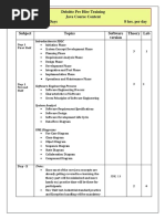 Deloitte Pre Hire Training Java Course Content Total Duration: 5 Days 8 Hrs. Per Day