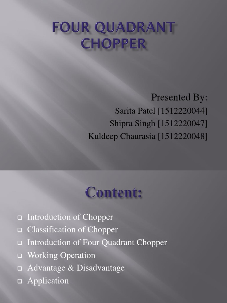 Four Quadrant Chopper PDF Amplifier Electrical Circuits