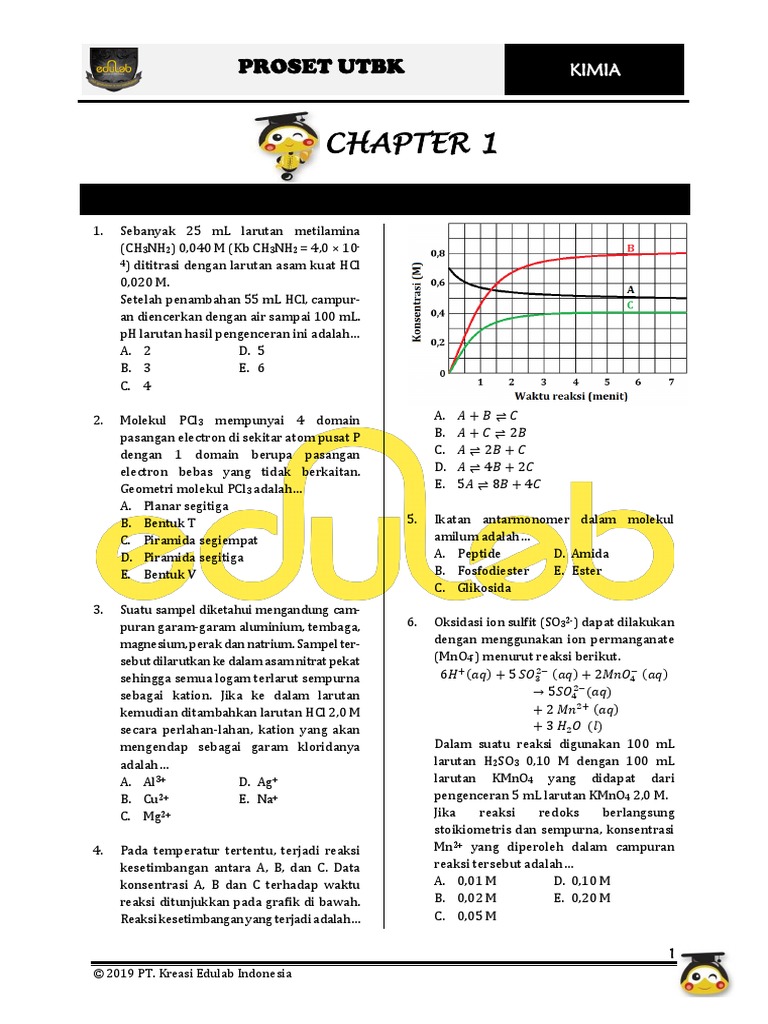 3 Soal Asli Kimia Utbk 2019 Pdf