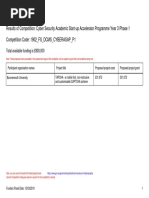 Results of Competition: Cyber Security Academic Start-Up Accelerator Programme Year 3 Phase 1 Competition Code: 1902 - FS - DCMS - CYBERASAP - P1